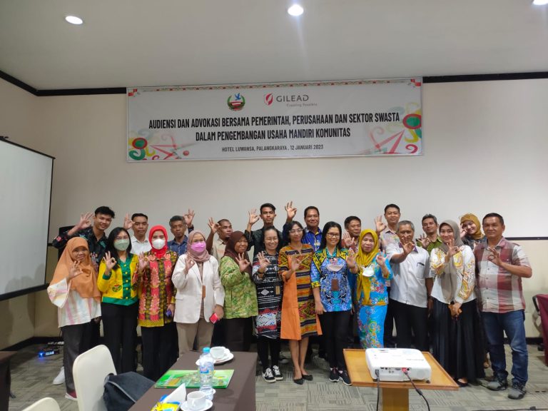 Audiensi dan advokasi kepada pemerintah, perusahaan, dan sektor swasta dalam pengembangan Usaha Mandiri Komunitas ODHIV. Kamis, 12 Januari 2023, Hotel Luwansa Palangkaraya, Kalimantan Tengah