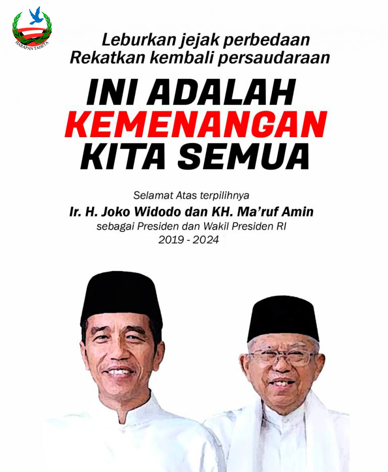 Selamat Kepada Presiden dan Wakil Presiden Terpilih Indonesia 2019-2024